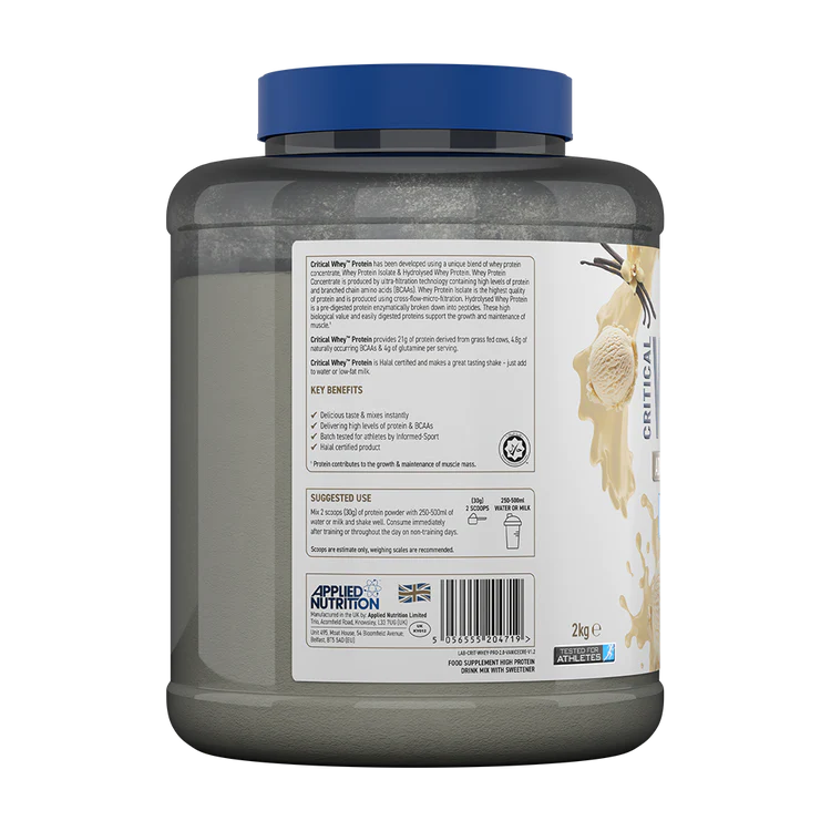 Applied Nutrition Critical Whey  2kg – Complete Eiwitmix voor Spieropbouw & Herstel - Afbeelding 3